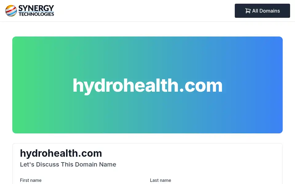 Screenshot of hydrohealth.com