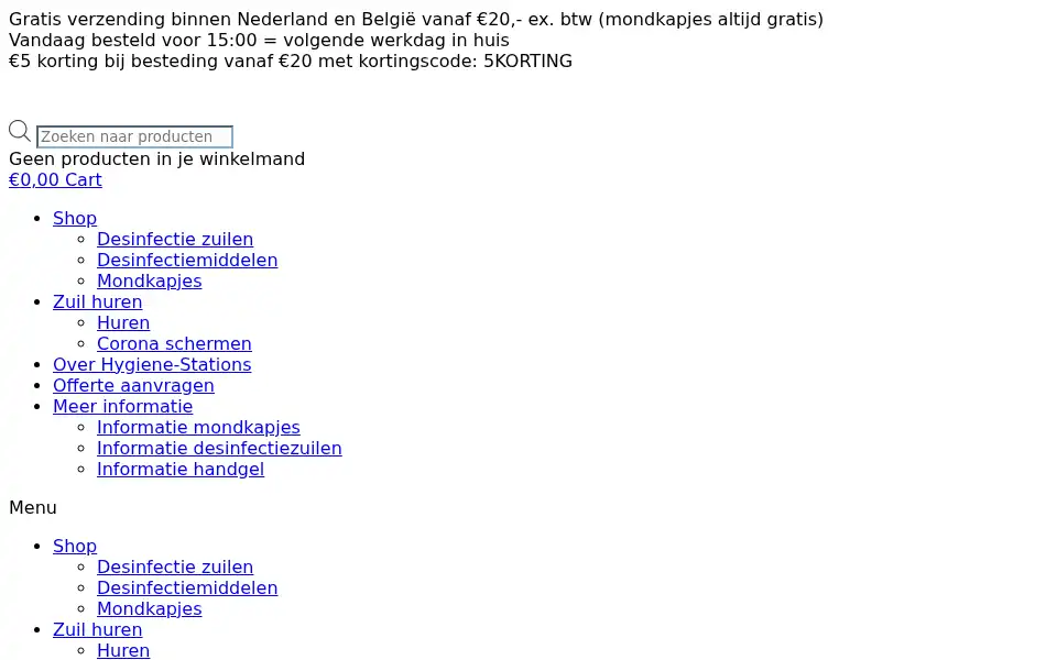 Screenshot of hygiene-stations.com