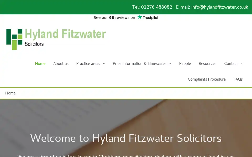 Screenshot of hylandfitzwater.co.uk