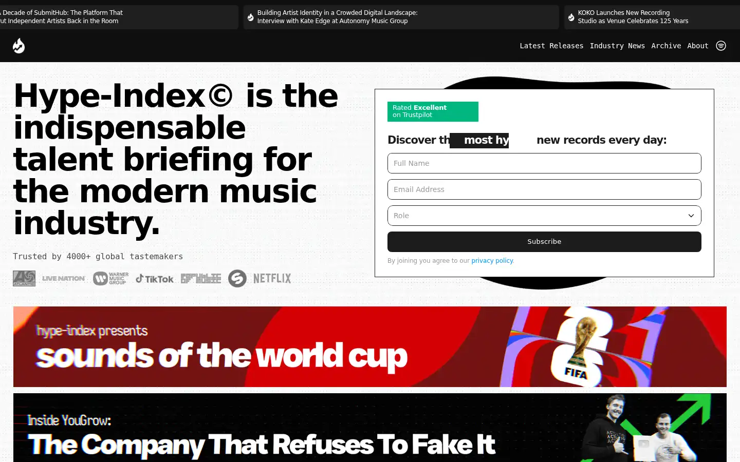Screenshot of hype-index.com