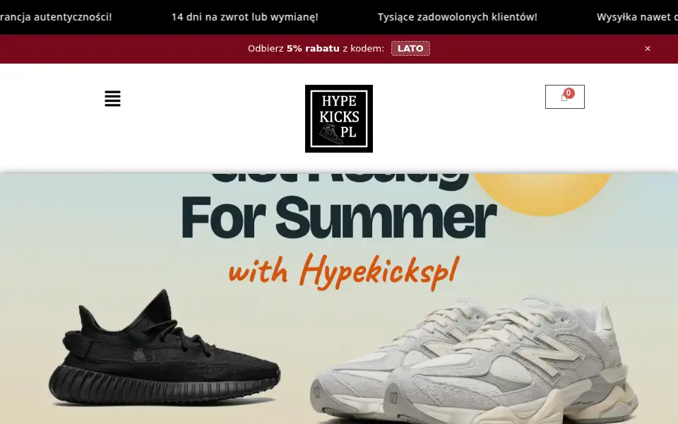 Screenshot of hype-kicks.pl