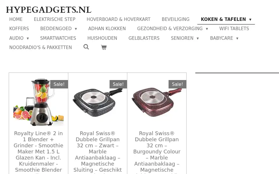 Screenshot of hypegadgets.nl