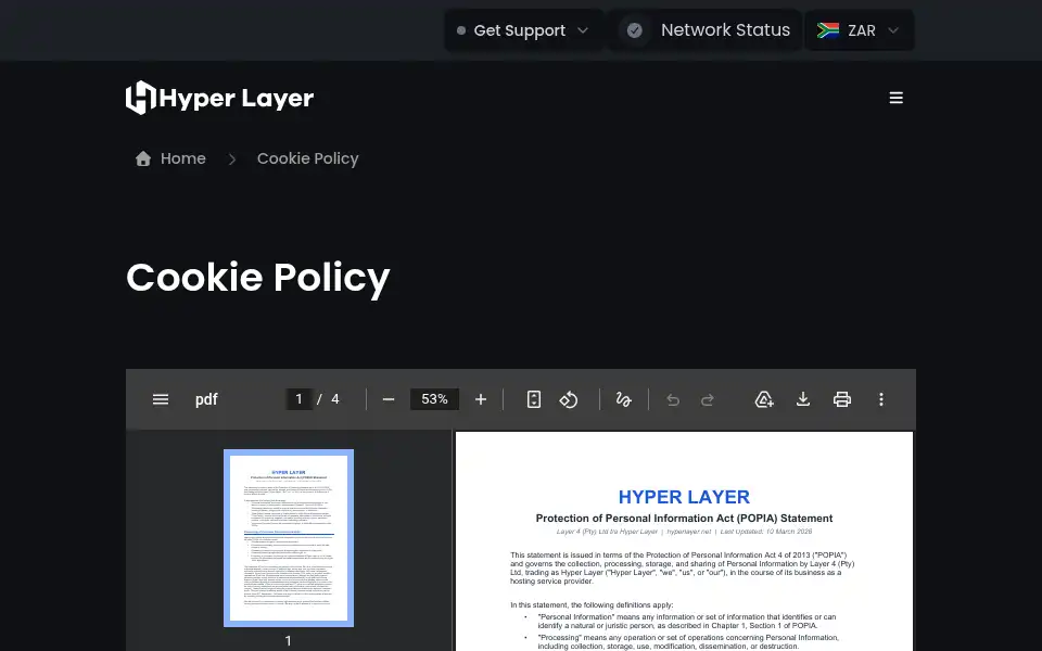 Screenshot of hyperlayer.net
