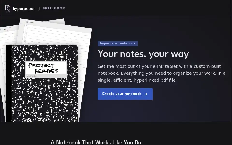 Screenshot of hyperpaper.me