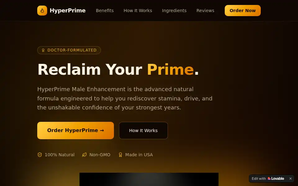 Screenshot of hyperprime-male-enhancement.lovable.app