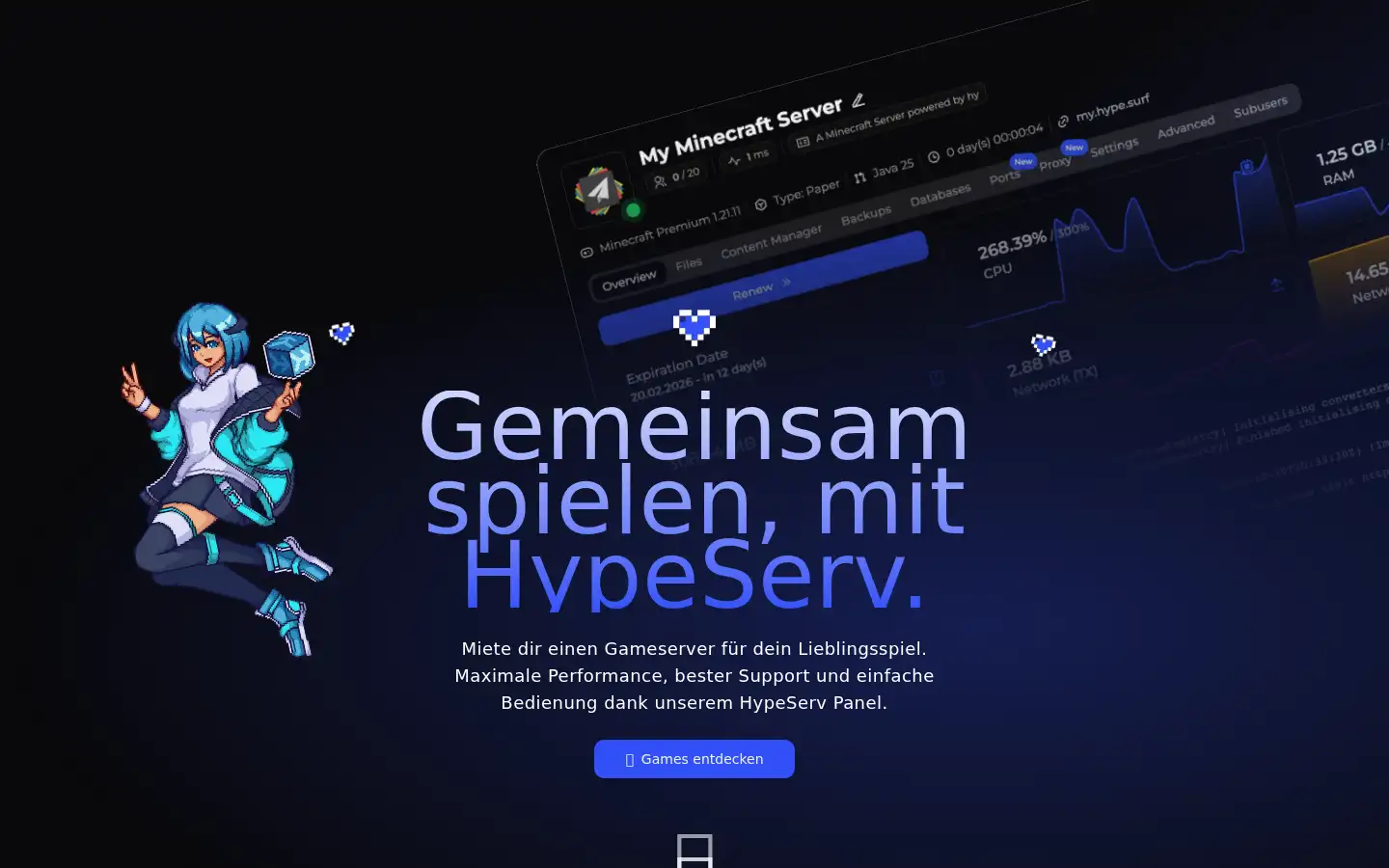 Screenshot of hypesrv.net