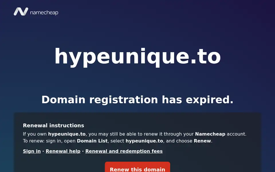 Screenshot of hypeunique.to