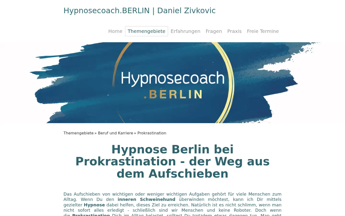 Screenshot of hypnosecoach.berlin