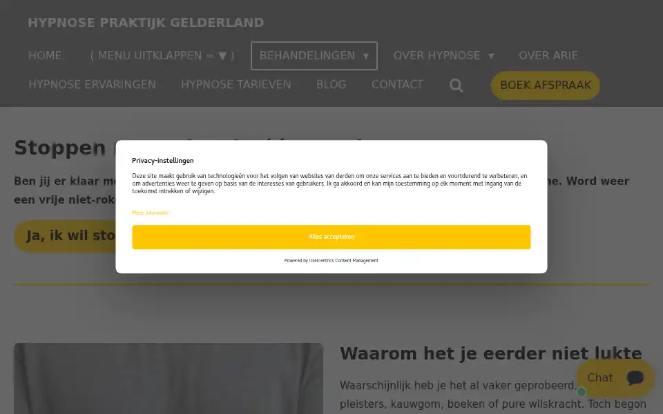 Screenshot of hypnosepraktijkgelderland.nl