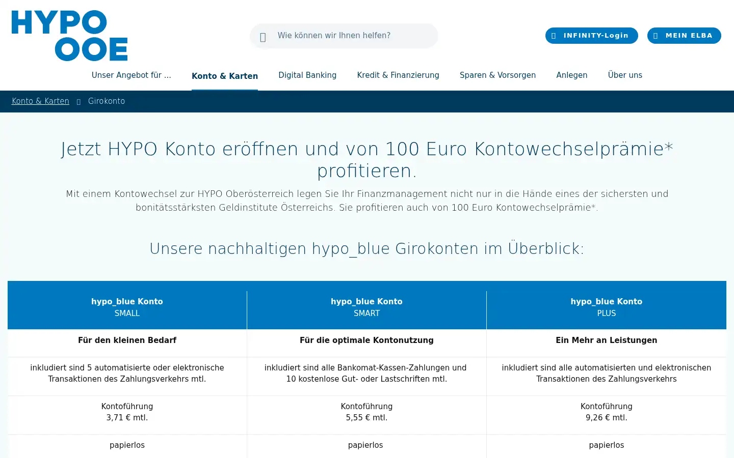 Screenshot of hypo.at