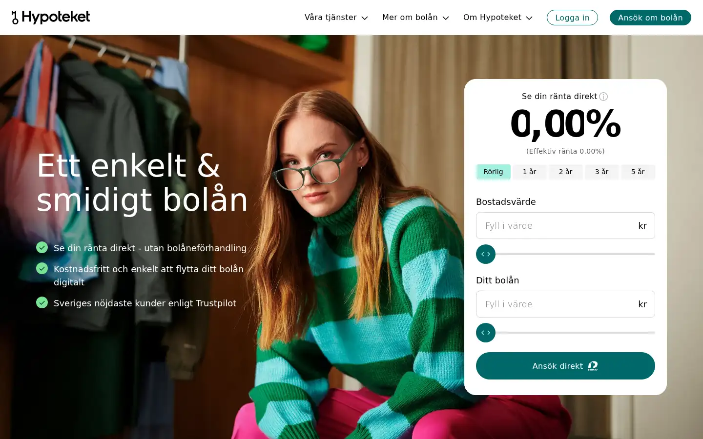 Screenshot of hypoteket.com
