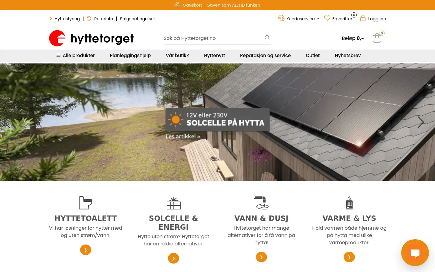 Screenshot of hyttetorget.no