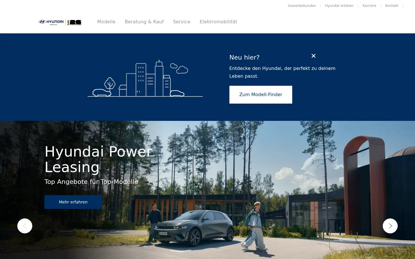 Screenshot of hyundai.de
