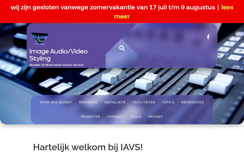 Screenshot of iavs.nl