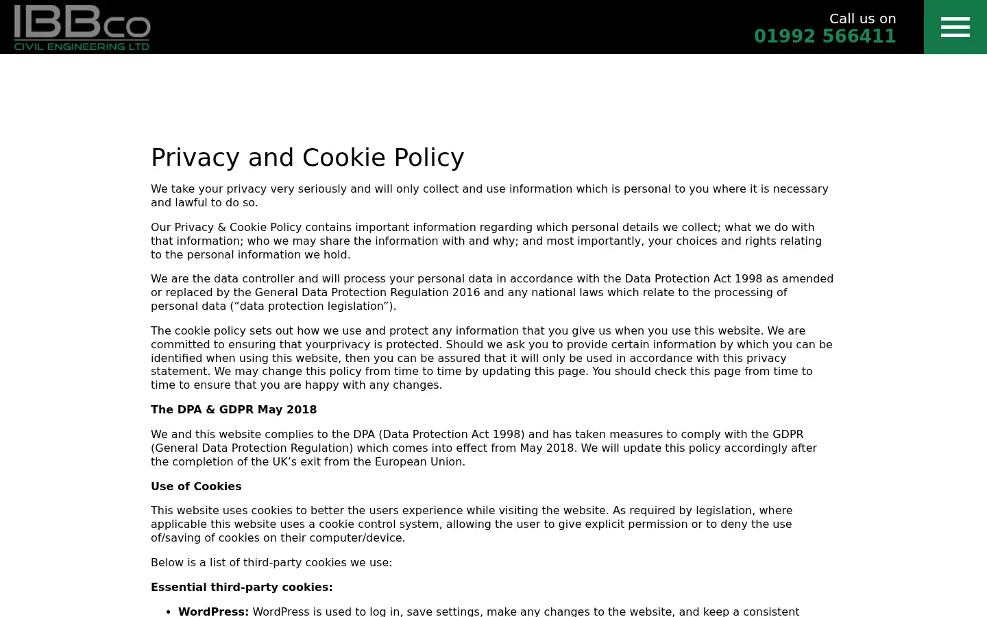 Screenshot of ibbco.co.uk