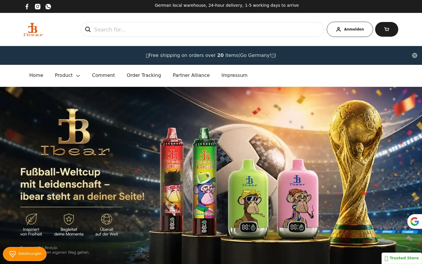 Screenshot of ibearvape.shop