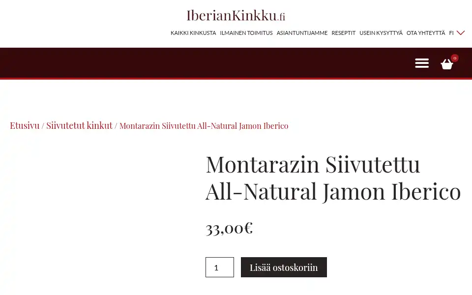 Screenshot of iberiankinkku.fi