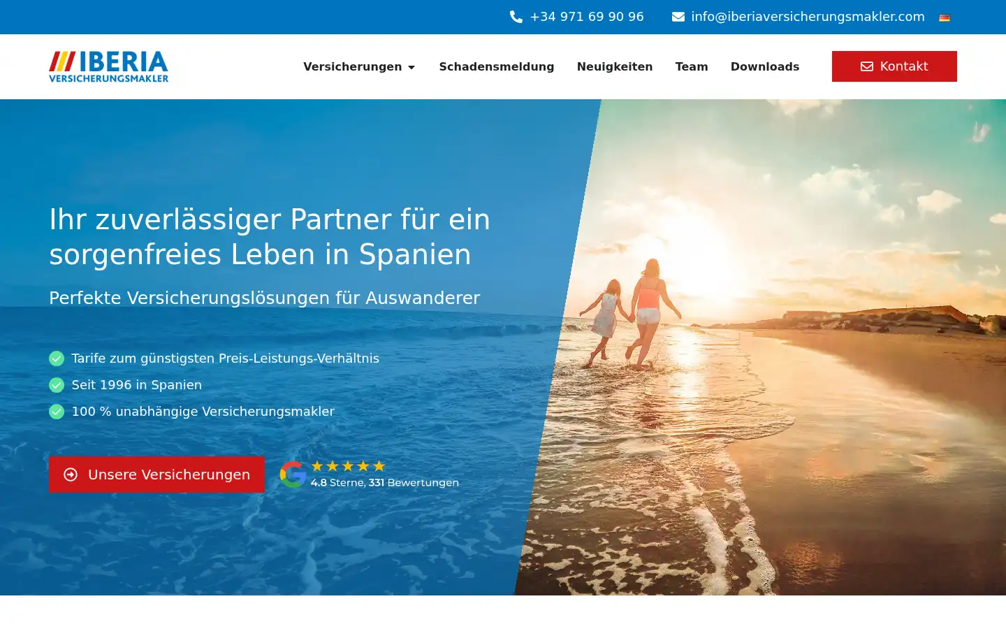 Screenshot of iberiaversicherungsmakler.com