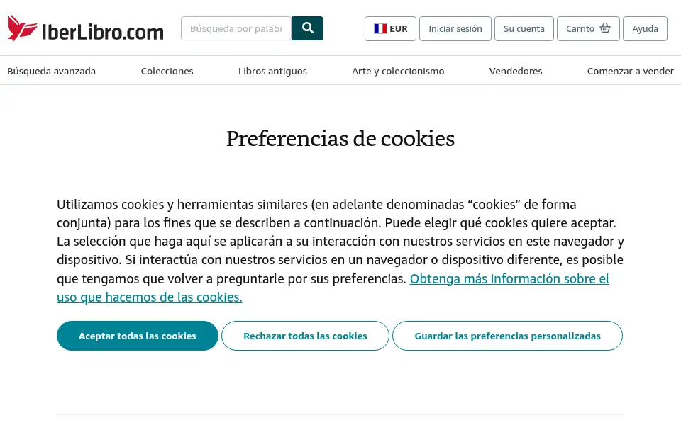 Screenshot of iberlibro.com