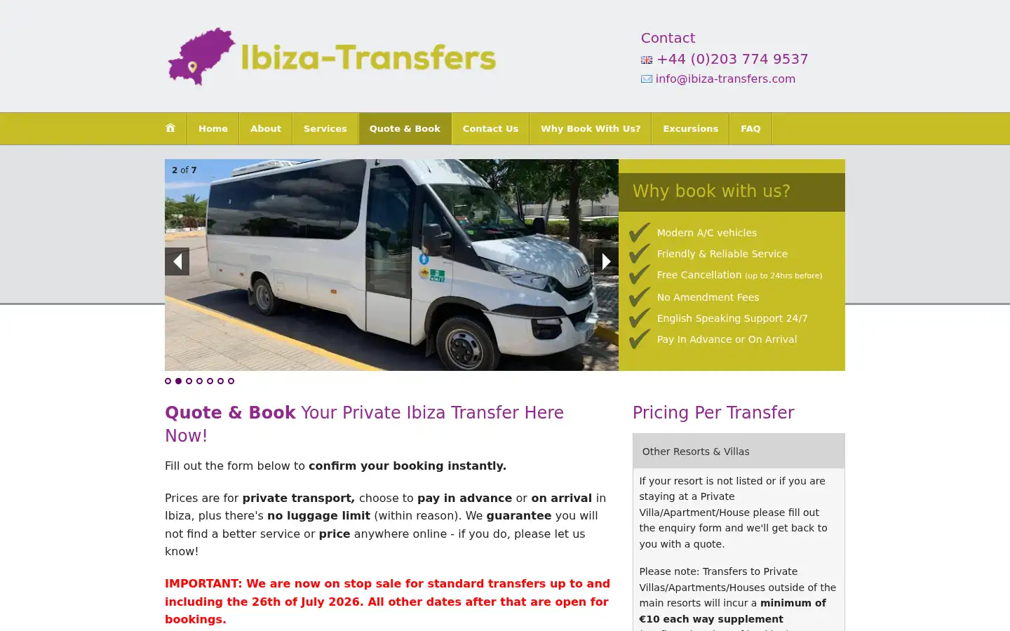 Screenshot of ibiza-transfers.com