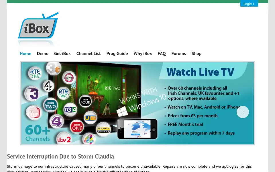 Screenshot of ibox.ie