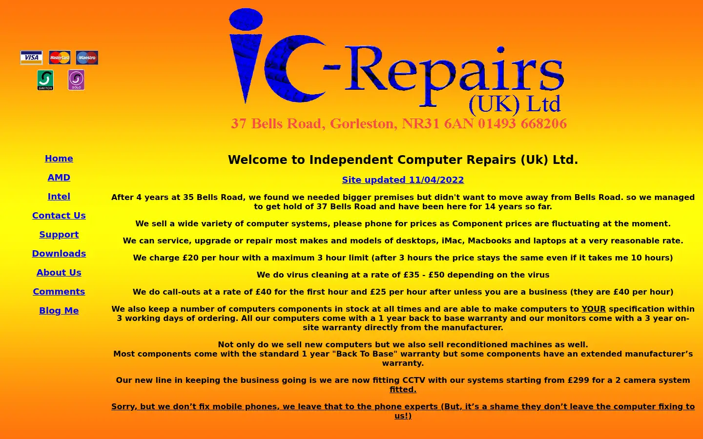 Screenshot of ic-repairs.co.uk