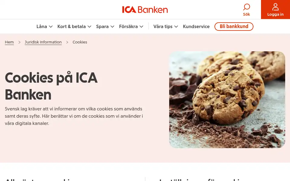 Screenshot of icabanken.se