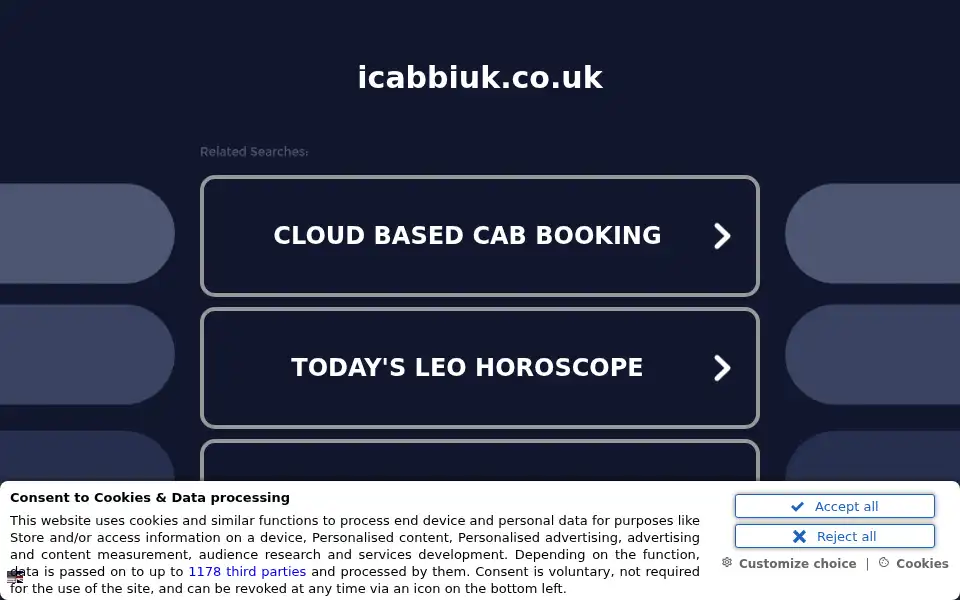 Screenshot of icabbiuk.co.uk