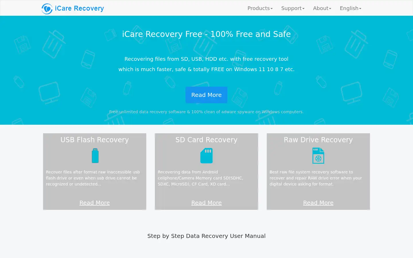 Screenshot of icare-recovery.com
