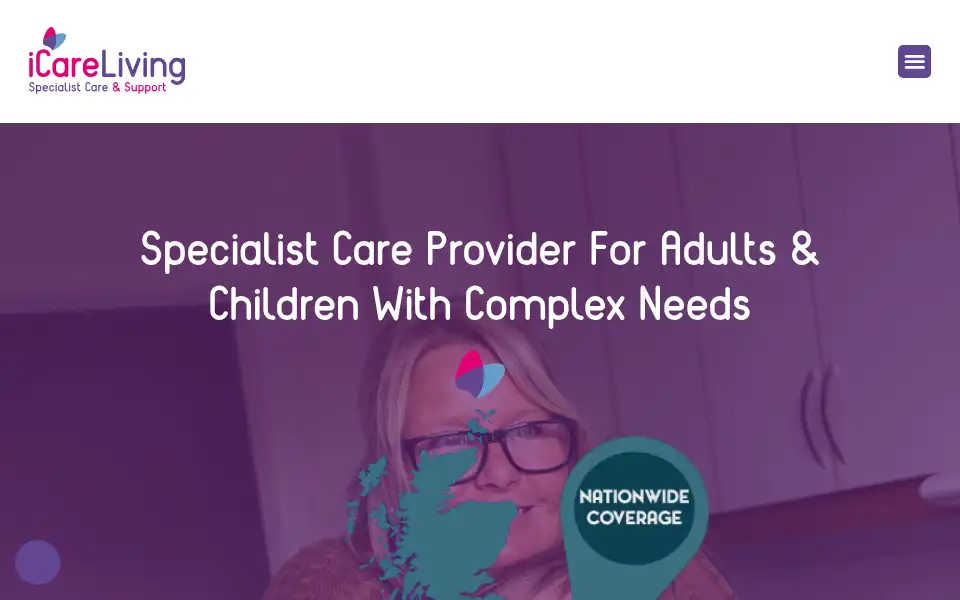Screenshot of icareliving.co.uk