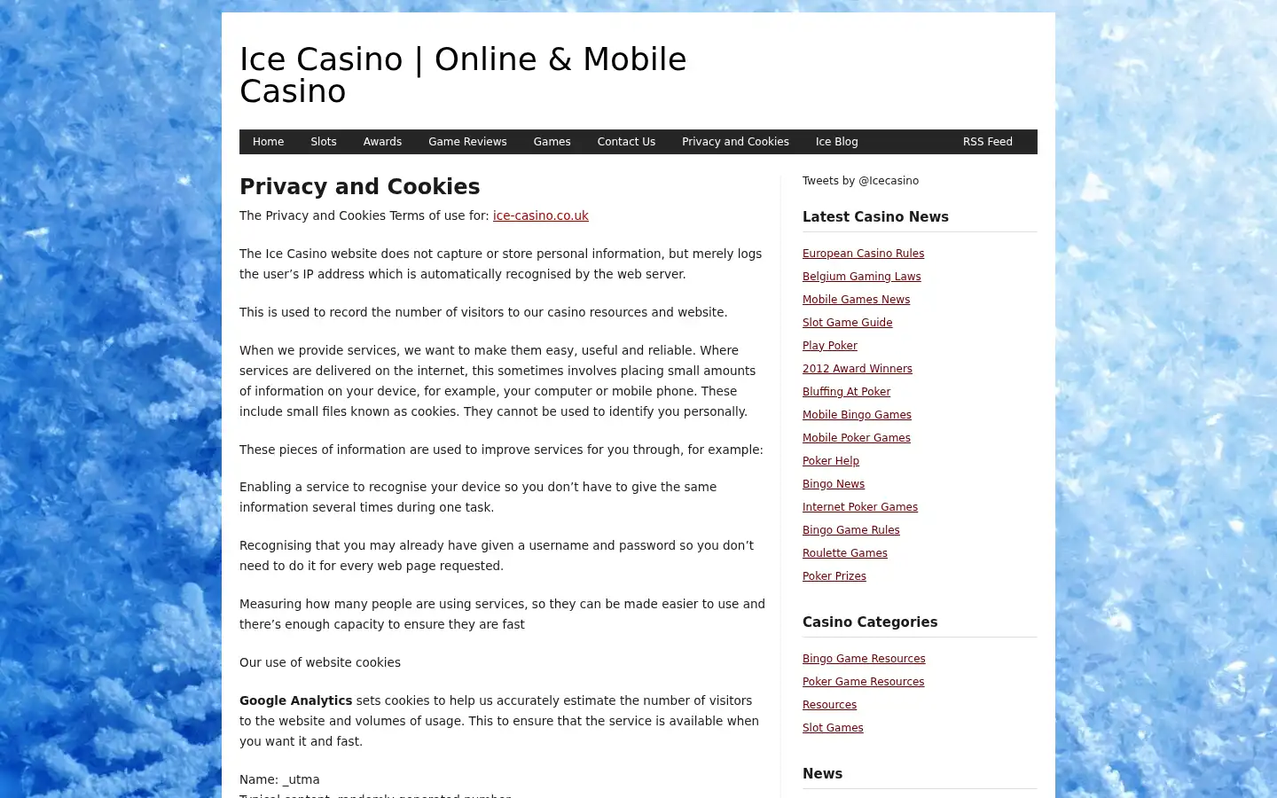 Screenshot of ice-casino.co.uk