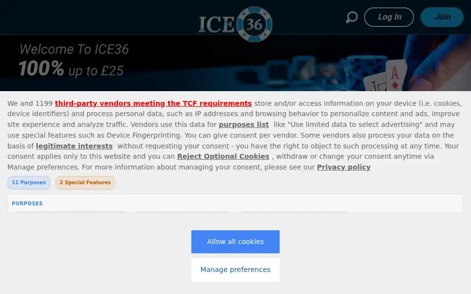 Screenshot of ice36.co.uk