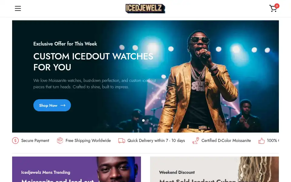 Screenshot of icedjewelz.com