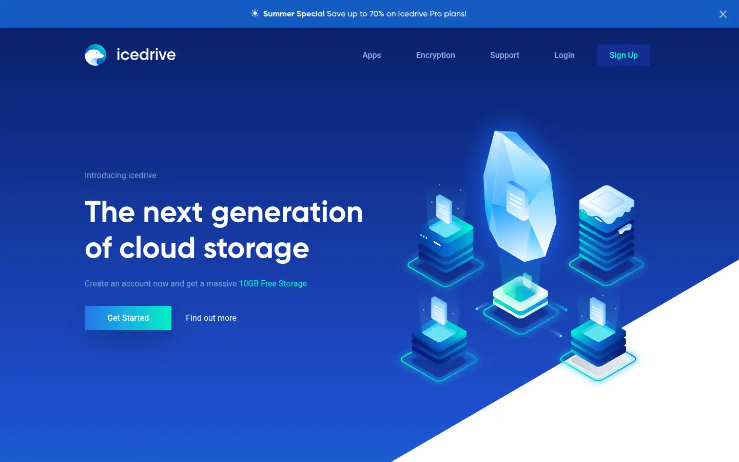 Screenshot of icedrive.net