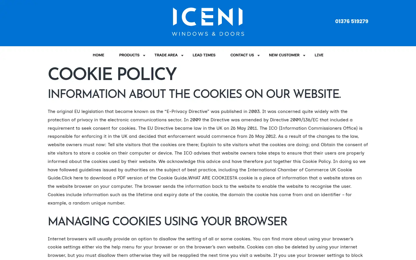 Screenshot of iceniwindows.co.uk