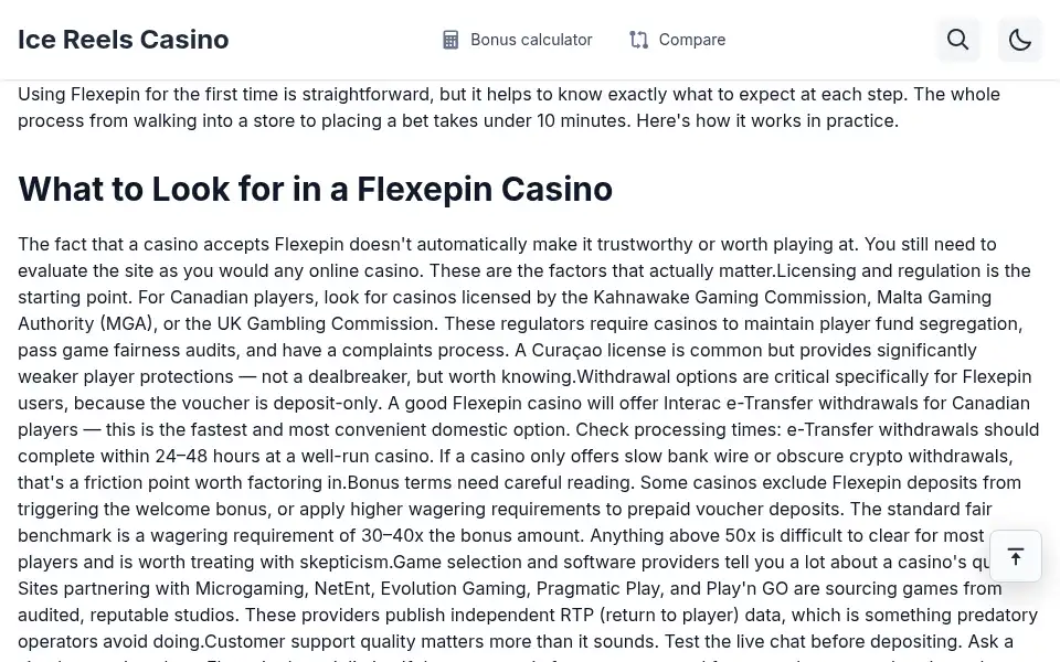 Screenshot of icereelscasino.com