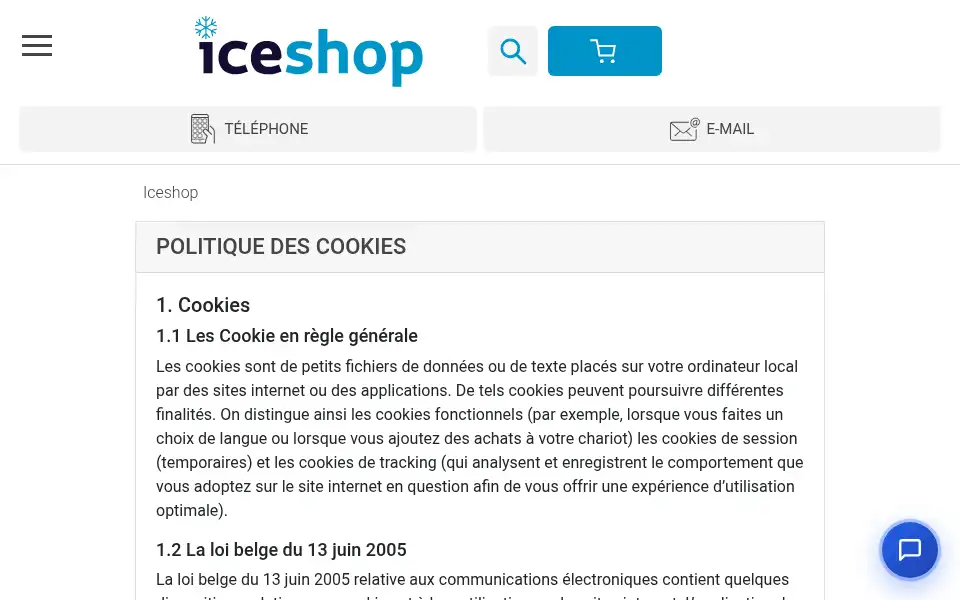 Screenshot of iceshop.fr