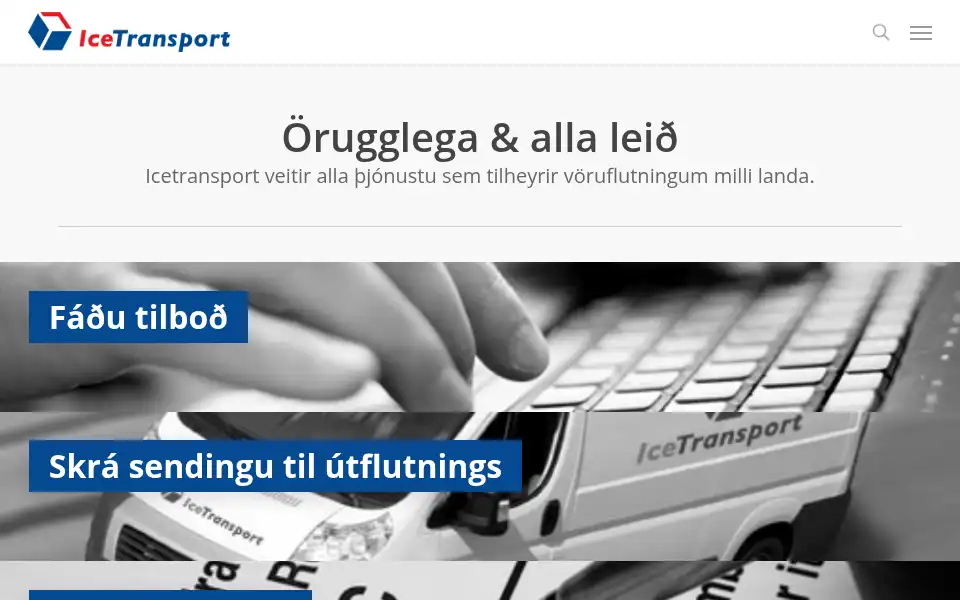 Screenshot of icetransport.is
