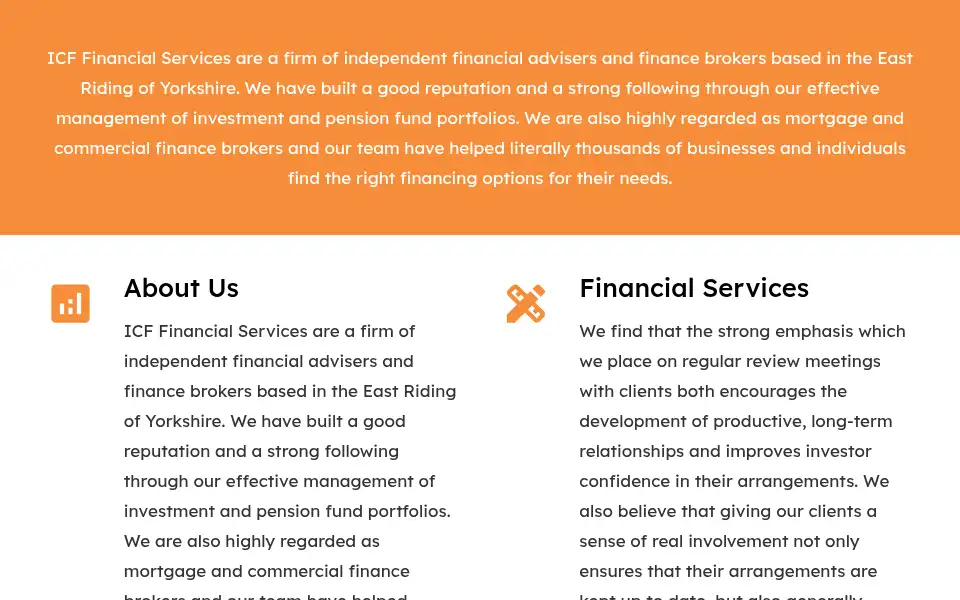 Screenshot of icf-fs.co.uk