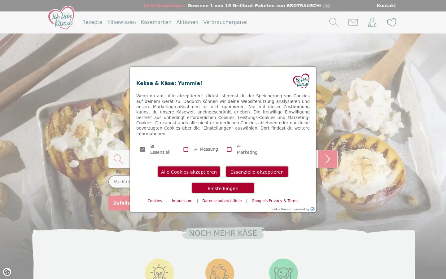 Screenshot of ich-liebe-kaese.de