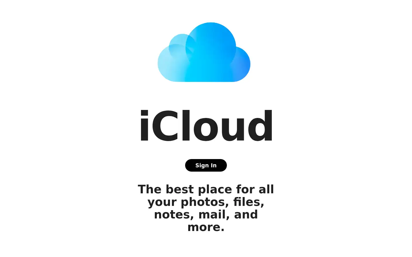 Screenshot of icloud.com