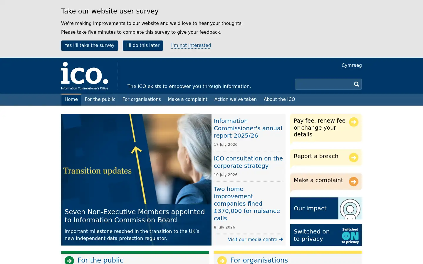 Screenshot of ico.org.uk