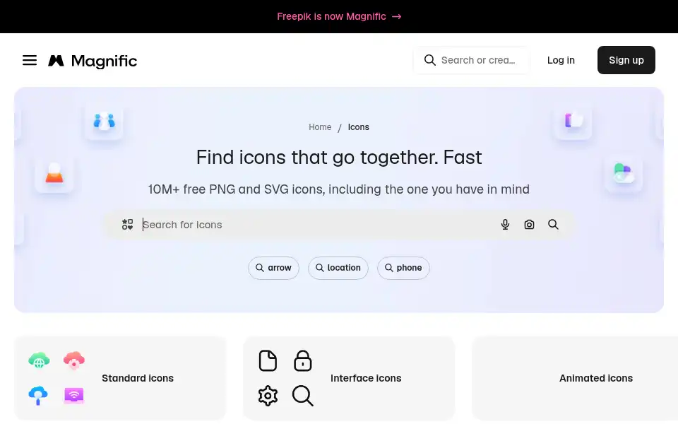 Screenshot of iconfinder.com
