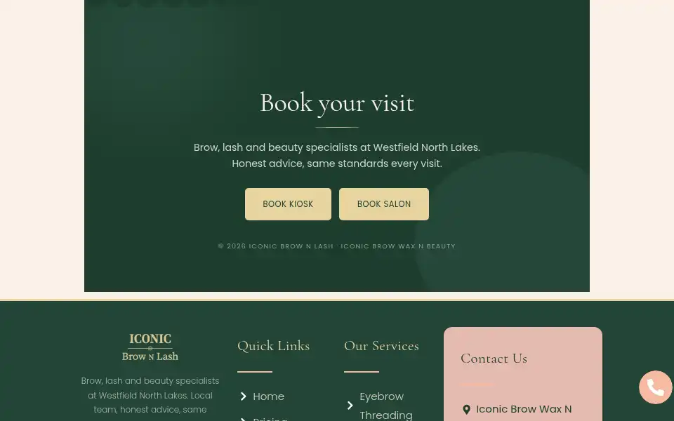 Screenshot of iconicbrownlash.com.au