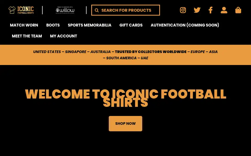 Screenshot of iconicfootballshirts.co.uk
