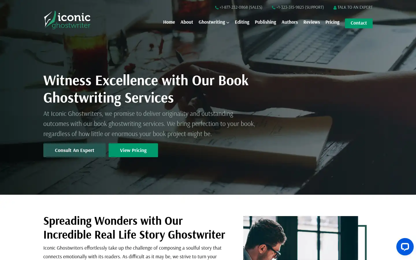 Screenshot of iconicghostwriter.com