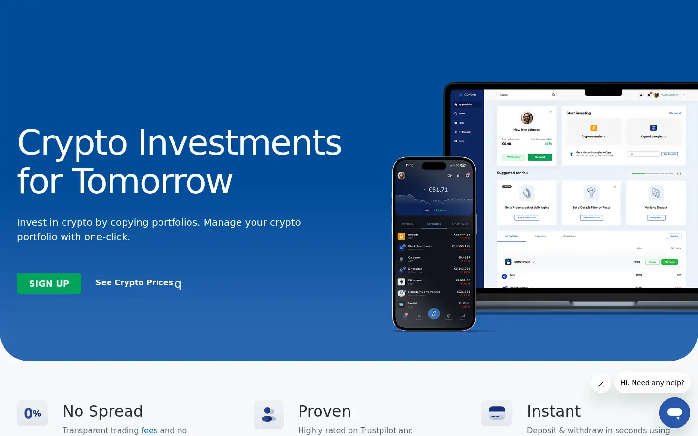 Screenshot of iconomi.com