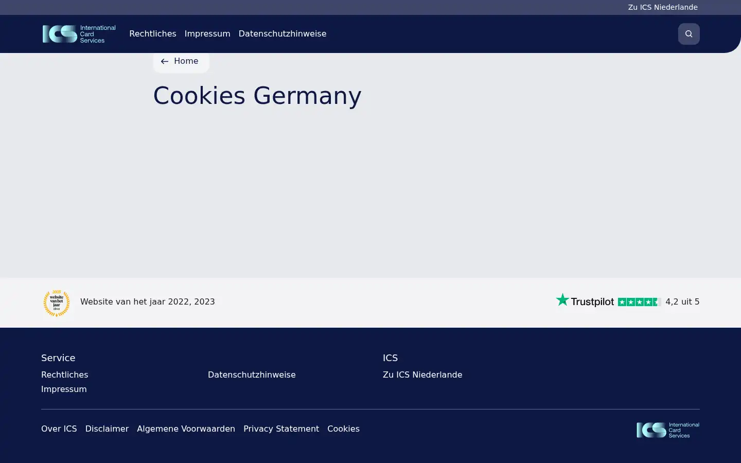Screenshot of icscards.de