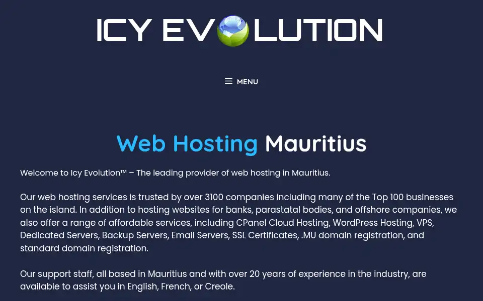 Screenshot of icyevolution.com