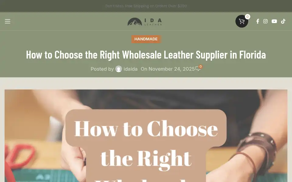 Screenshot of idaleather.com